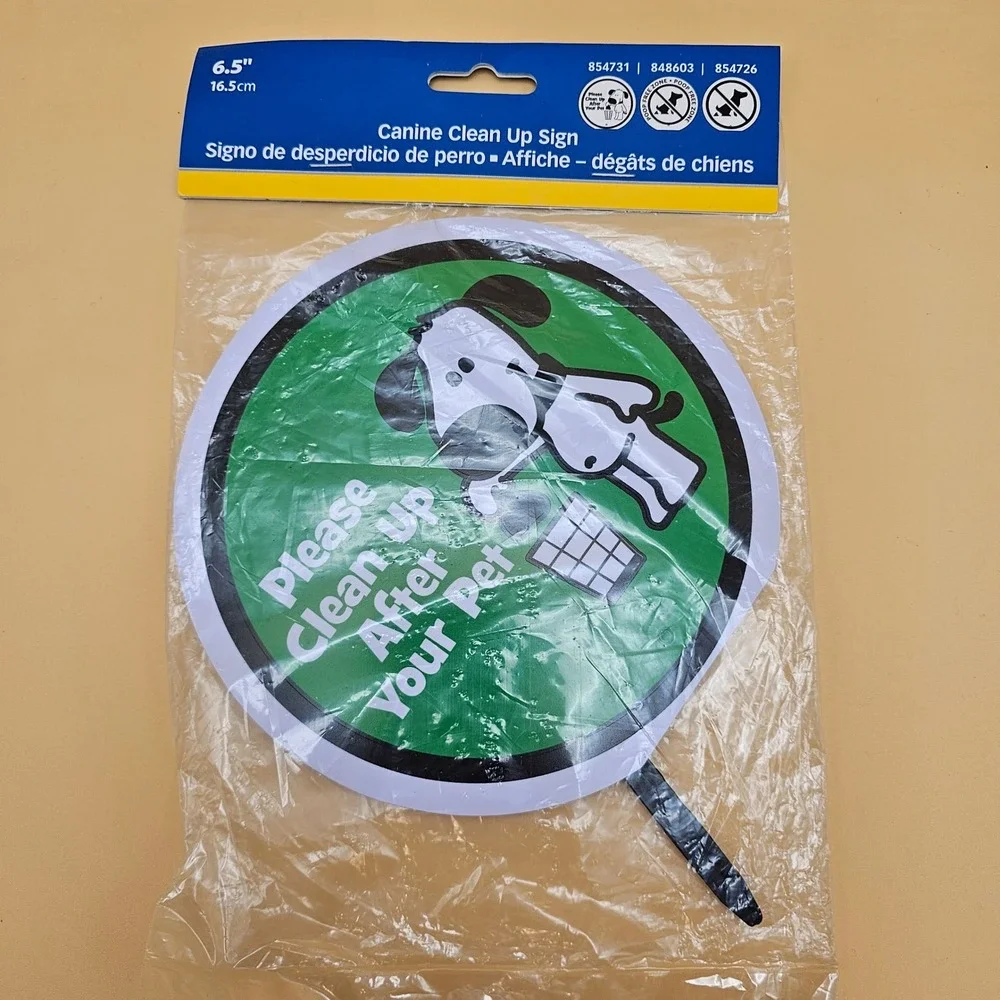 Canine Clean Up‎ Sign with Stake Please Clean Up After Your Pet Yard Lawn Sign